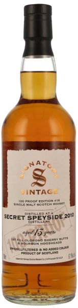 Secret Speyside 2010/2024 1st Fill Oloroso Cask Signatory Vintage 100 Proof #16 57,1% vol.