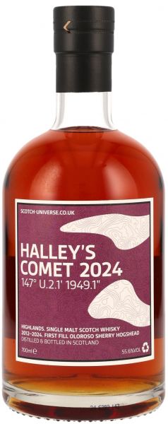 Halley&#039;s Comet 2024 2012/2024 1st Fill Oloroso Sherry Cask Scotch Universe 55,6% vol.