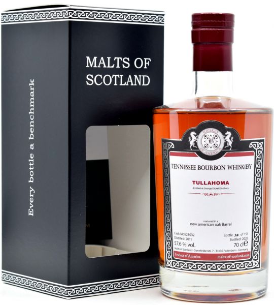 Tullahoma (George Dickel) 12 Jahre 2011/2023 Tennessee Bourbon Malts of Scotland 57,6% vol.
