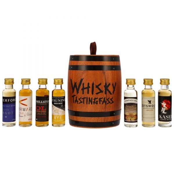 Whisky-Tasting-Fass - Geschenkset mit 7 Miniaturen