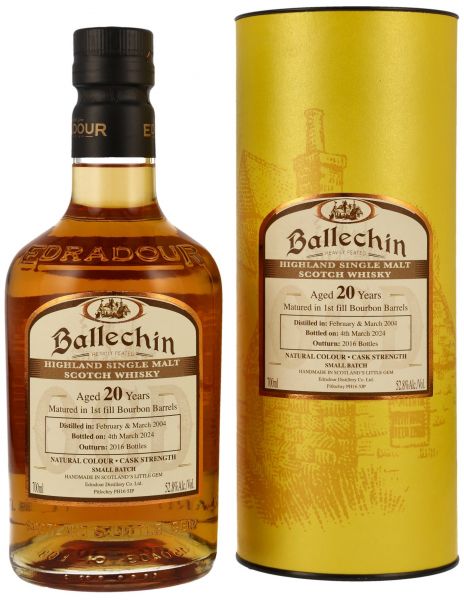 Ballechin 20 Jahre 2004/2024 Old Grand Dad 1st Fill Bourbon Barrels 52,8% vol.