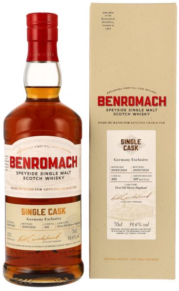 Benromach 2014/2024 1st Fill Sherry Single Cask #486 Germany Exclusive 59,6% vol.