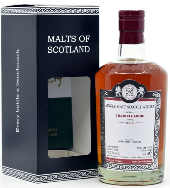 Craigellachie 11 Jahre 2013/2024 Sherry Cask Malts of Scotland 61,2% vol.