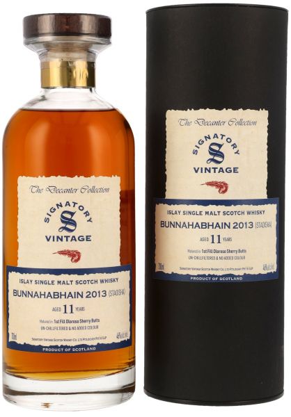 Bunnahabhain Staoisha 2013/2024 Sherry Cask Signatory Vintage The Decanter Collection 46% vol.