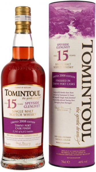 Tomintoul 15 Jahre 2008/2024 Tawny Port Cask Limited 2008 Edition 46% vol.