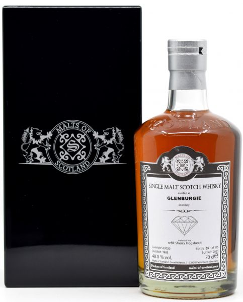 Glenburgie 40 Jahre 1983/2023 Sherry Cask Warehouse Diamonds Malts of Scotland 48% vol.