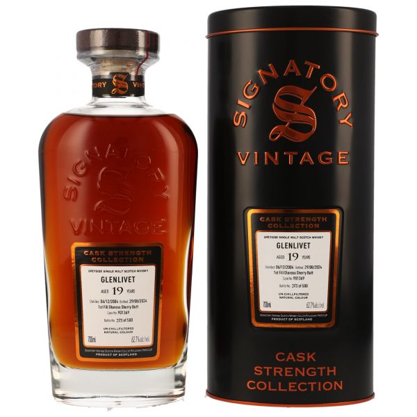 Glenlivet 19 Jahre 2004/2024 1st Fill Sherry Cask Signatory Cask Strength #901369 62,7% vol.