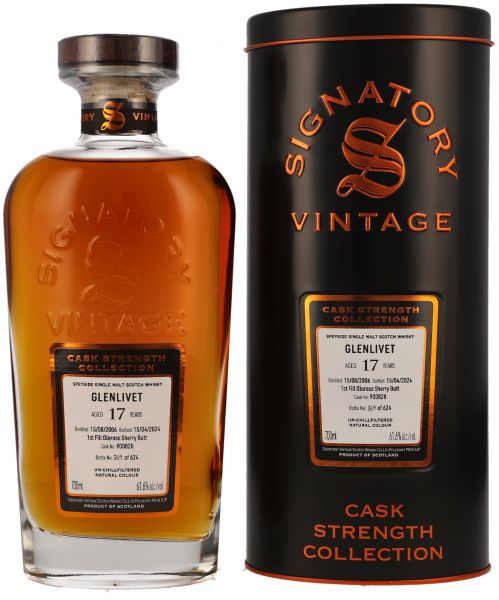 Glenlivet 2006/2024 1st Fill Sherry Cask Signatory Vintage Cask Strength 61,6% vol