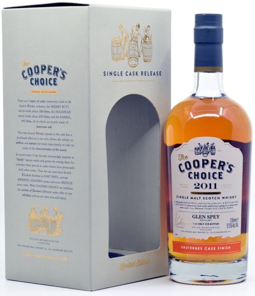 Glen Spey 2011/2024 Sauternes Cask Cooper&#039;s Choice 51,5% vol