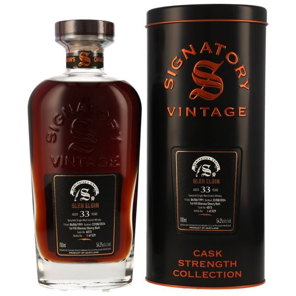 Glen Elgin 33 Jahre 1991/2024 Symingtons Choice Signatory Cask Strength #4073 54,2% vol.