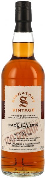 Caol Ila 2015/2024 Signatory Vintage 100 Proof #26 57,1% vol.