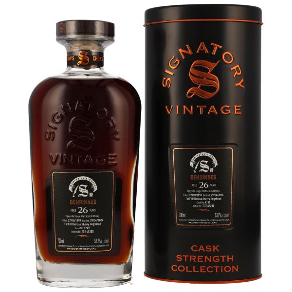 Benrinnes 26 Jahre 1997/2024 Symingtons Choice Signatory Cask Strength #9749 53,7% vol.