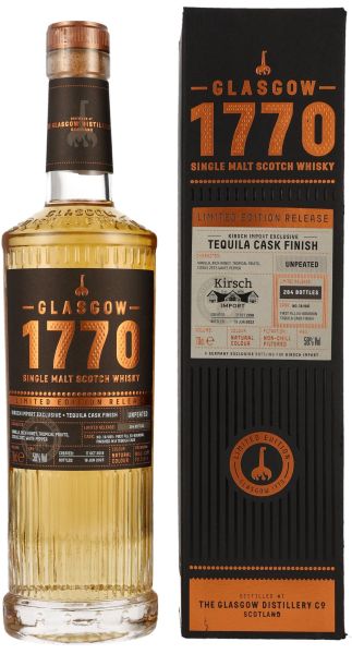 Glasgow Distillery 1770 2018/2023 Tequila Cask Single Cask #18/991 58% vol