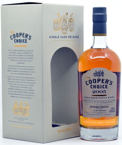 Invergordon 2005/2024 Amontillado Sherry Cask Cooper&#039;s Choice 49,5% vol.