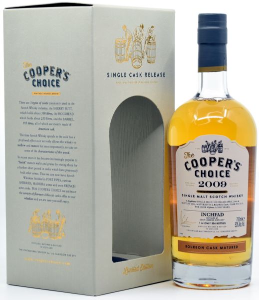 Inchfad 2009/2024 Bourbon Cask Cooper&#039;s Choice 52% vol.