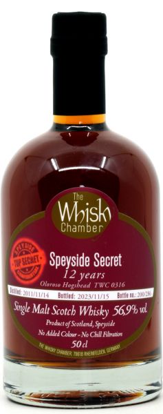 Secret Speyside (Glenshiel) 12 Jahre 2011/2023 Oloroso Cask The Whisky Chamber 56,9% vol.