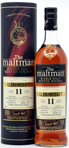 Glen Mosset (Benromach) 11 Jahre 2013/2024 Sherry Cask The Maltman 54,6% vol.