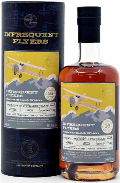 Undisclosed Islay 16 Jahre 2007/2024 Ruby Port Alistair Walker Infrequent Flyers 54,4% vol.