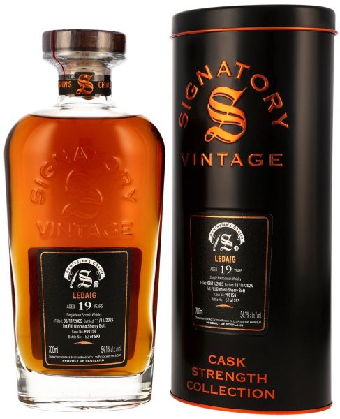 Ledaig 19 Jahre 2005/2024 Symingtons Choice Signatory Cask Strength #900158 54,1% vol.