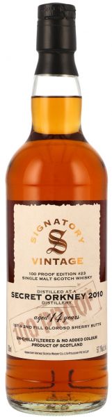 Secret Orkney 2010/2024 Oloroso Cask Signatory Vintage 100 Proof #23 57,1% vol.