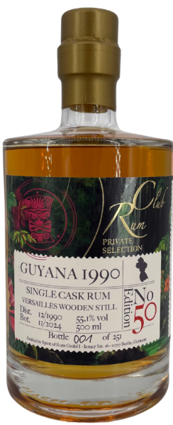 Guyana (Versailles Wooden Pot Still) 1990/2024 Rum Club Private Edition #50 55,1% vol.