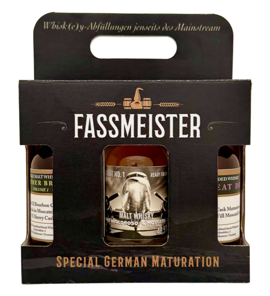 Fassmeister Whisky 3er-Geschenkbox, Tasting Set #2, 3x50ml 45,1% vol.