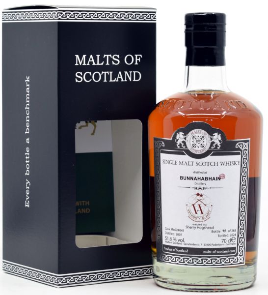 Bunnahabhain peated 2007/2024 Sherry Cask Malts of Scotland + Whisky &amp; Art 51,8% vol.