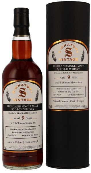 Blair Athol 2014/2024 Sherry Cask Signatory Vintage Cask Strength for Germany 59,5% vol.