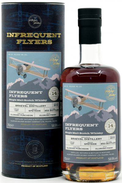 Braeval 14 Jahre 2010/2024 Oloroso Sherry Cask Alistair Walker Infrequent Flyers 58,9% vol.