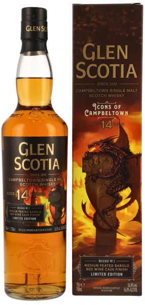 Glen Scotia 14 Jahre Peated Barolo Red Wine Cask Icons of Campbeltown No.2 56,8% vol.