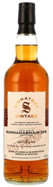 Bunnahabhain 2016/2024 Oloroso Cask Signatory Vintage 100 Proof #31 57,1% vol.