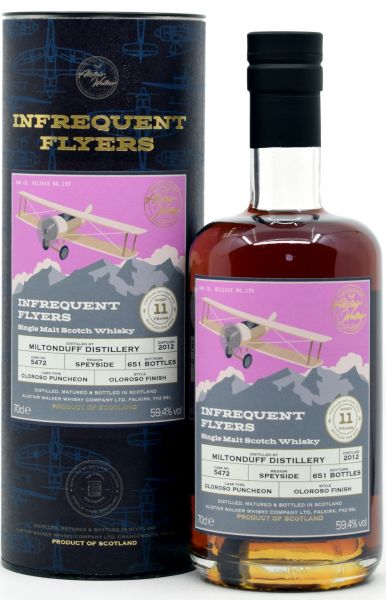 Miltonduff 11 Jahre 2011/2024 Oloroso Sherry Cask Alistair Walker Infrequent Flyers 59,4% vol.