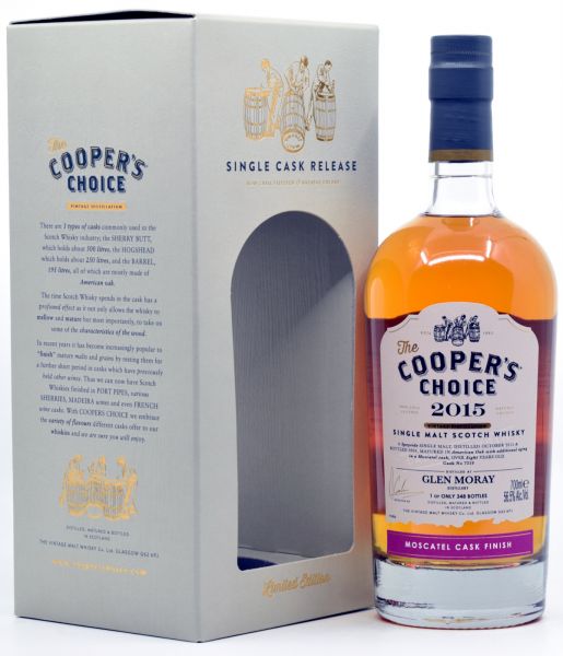 Glen Moray 2015/2024 Moscatel Cask Cooper&#039;s Choice 56,5% vol.