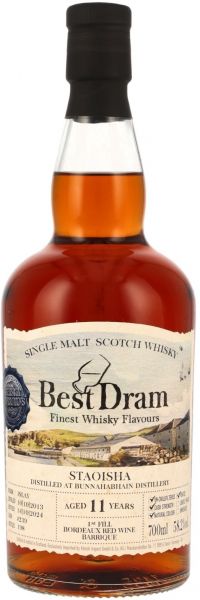 Bunnahabhain Staoisha 2013/2024 1st Fill Bordeaux Redwine Best Dram 58,2% vol.