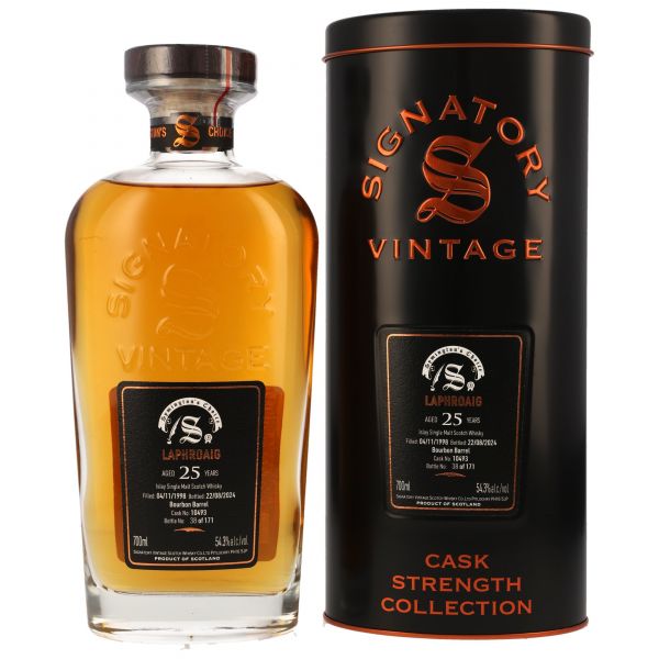 Laphroaig 25 Jahre 1998/2024 Symingtons Choice Signatory Cask Strength #10493 54,3% vol.