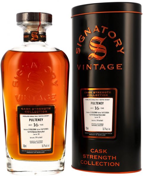 Pulteney 16 Jahre 2008/2024 Sherry Cask Signatory Vintage Cask Strength Collection 56,1% vol.