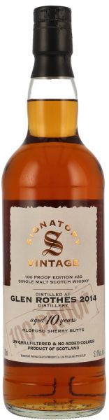 Glenrothes 2014/2024 Oloroso Sherry Signatory Vintage 100 Proof #20 57,1% vol.