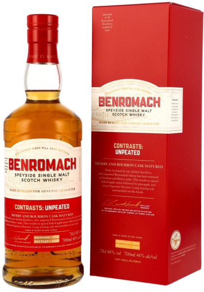 Benromach 2014/2024 Contrasts:Unpeated Sherry &amp; Bourbon Cask 46% vol.