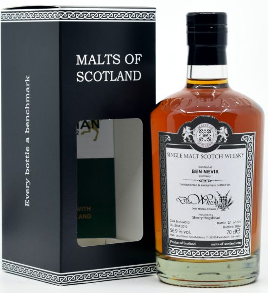 Ben Nevis 12 Jahre 2012/2024 Sherry Hogshead Malts of Scotland for deinwhisky.de 56,9% vol.